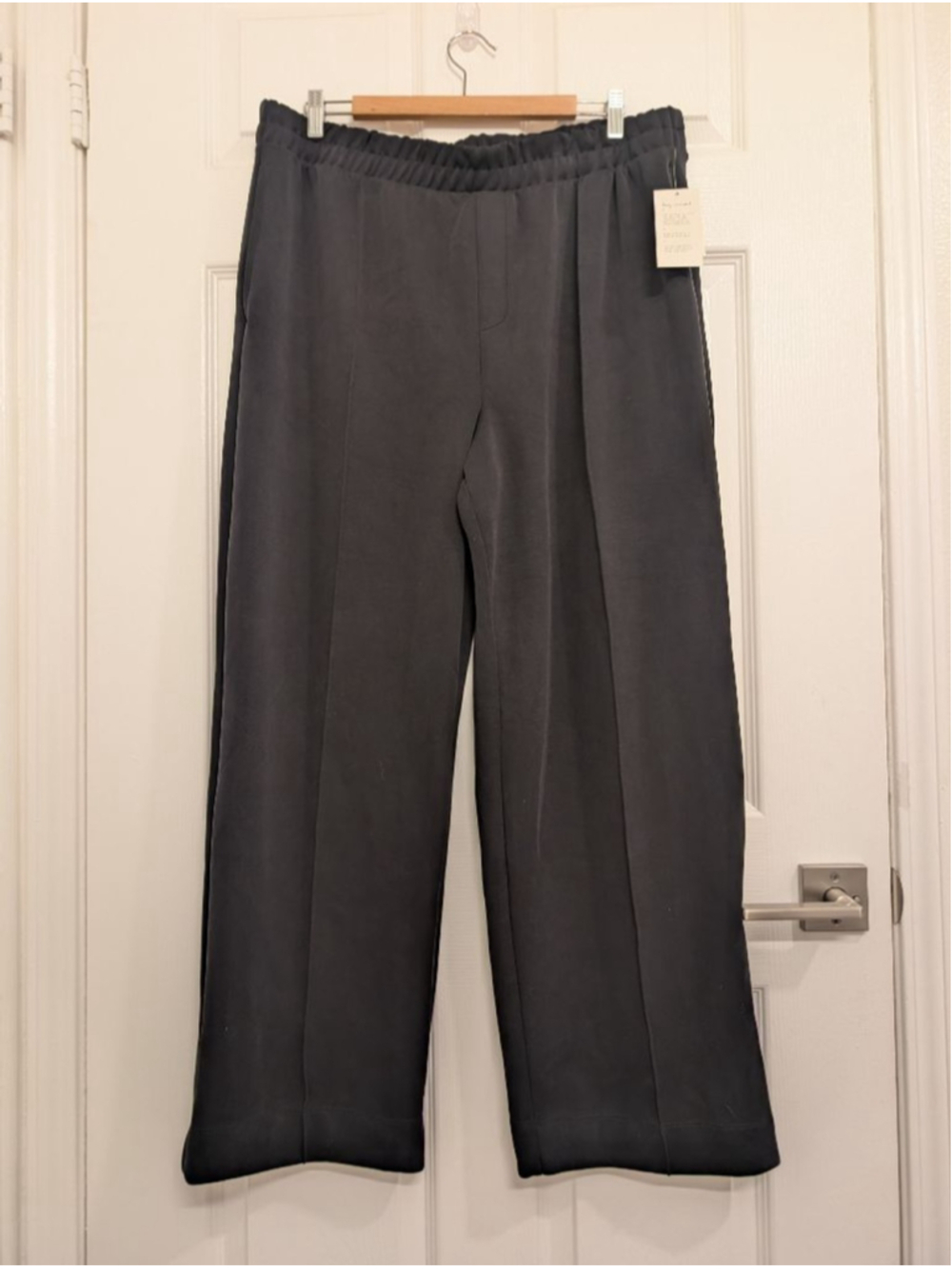NWT Black Wide Leg Pull On Pants Plus Size XXL Trouser Comfy Airport Outfit